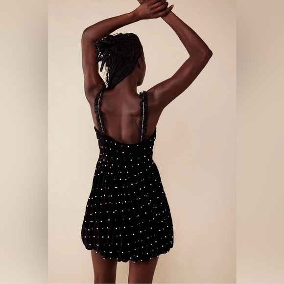 LoveShackFancy Devita Dress Embellished Velvet Mini Dress - Picture 7 of 15